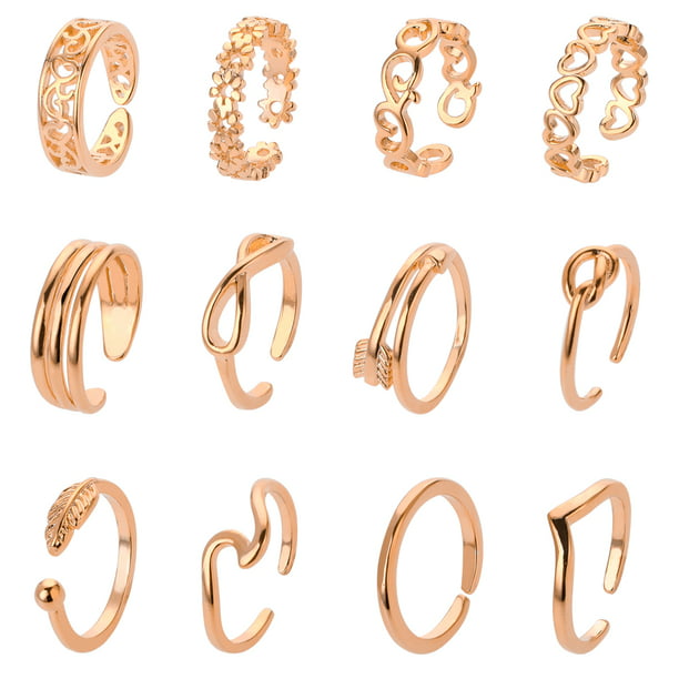 12Pcs High Quality Pack Elastic Crystal Toe Rings Charms Lots Body Jewelry Fun